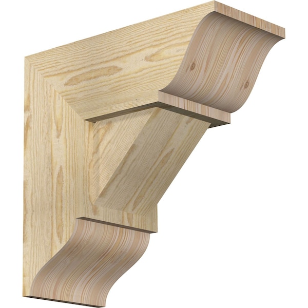 Ekena Millwork Traditional Traditional Rough Sawn Bracket w/ Offset Brace, Douglas Fir, 8"W x 18"D x 18"H BKT0806X18X18TRA01RDF - main